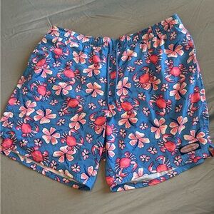 Vineyard Vines Floral Blue and Pink Men's Swim Trunks